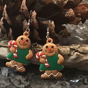 Gingerbread earrings 925 silver handmade girls new